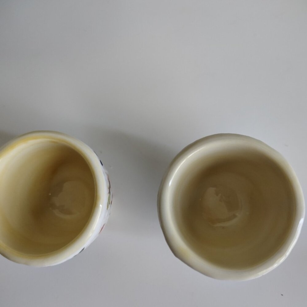 Anthropologie Appoline Egg Cup Set of 2 | NWT | Hand Painted Stoneware | Spring - Picture 3 of 5